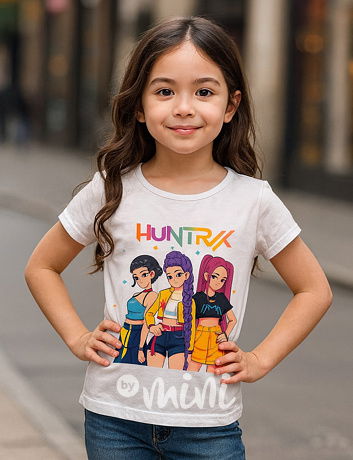 Huntrix GIRLS triko bílé