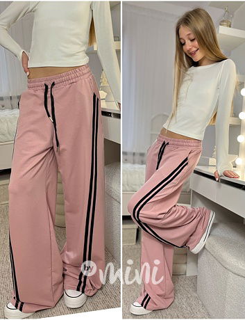 Fashion lounge volné tepláky růžové