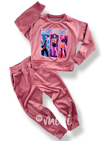 Demon Hunters soft velur souprava old pink