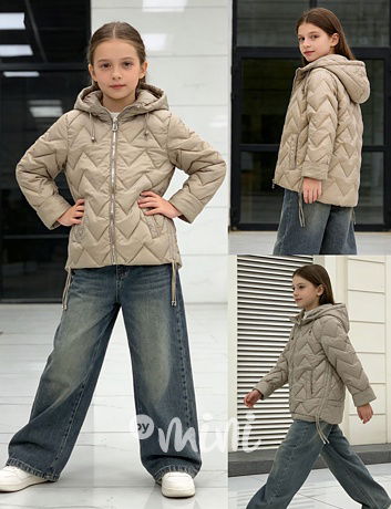 Jarní prošívaná bunda béžová