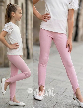 Stretch žebrované ballet legíny PINK