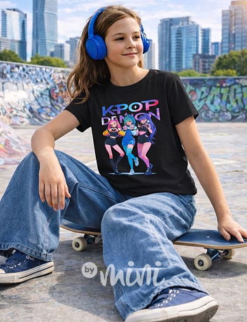 K-Pop Demon Hunters triko černé