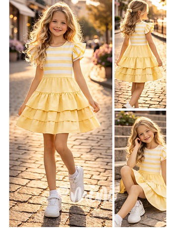 Letní romantic šaty žluté