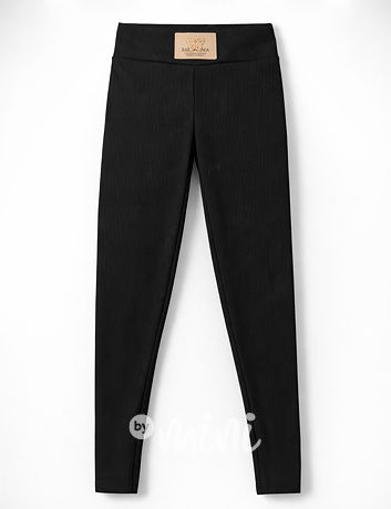 Stretch žebrované legíny černé