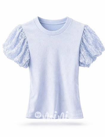 Nebeská blůzka s nadýchanými rukávy