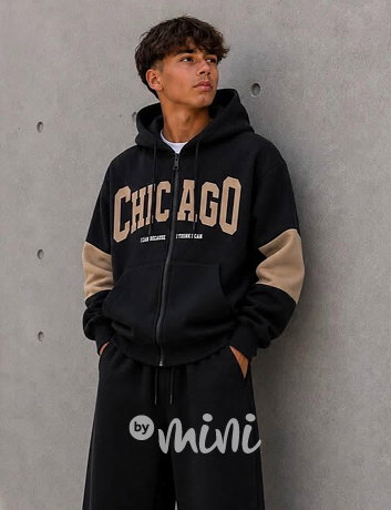 Zateplená mikina Chicago black