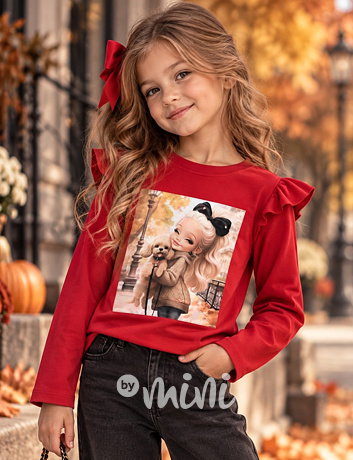 PREMIUM blůzka Paris s kamínky red