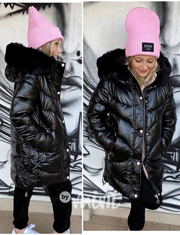 Zimní kabát black/pink