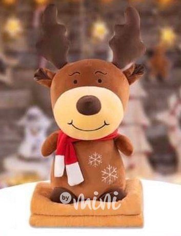 Maxi vánoční plyšák s dekou - winter sobík