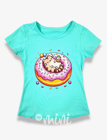 Pusheen donut triko mint