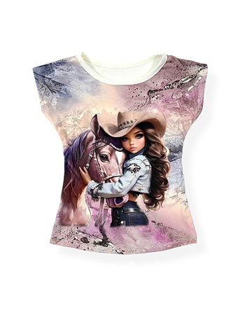 Žebrované triko cowgirl