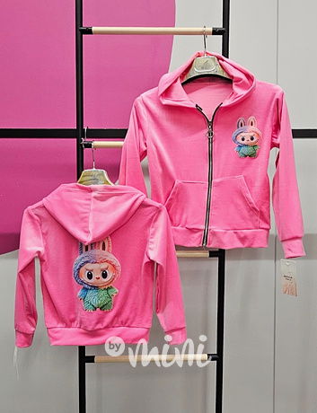 Labubu soft velur mikina COLORS růžová