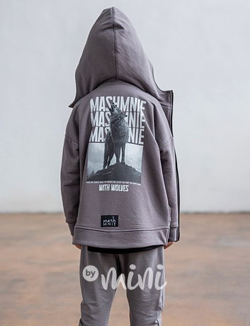 Mash Mnie mikina zip WOLF šedá