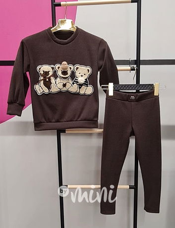 Teplý TEDDY komplet chocolate