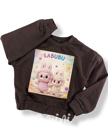 Labubu mikina s kamínky chocolate