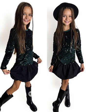 Flitrové šaty s kabelkou SMARAGD