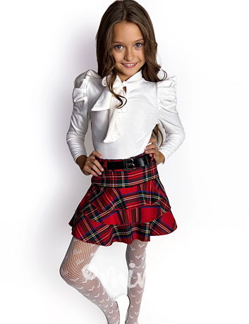 Red karo sukňokraťasy s páskem