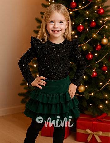 Luxury SHINE blůzka s řasením černá