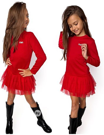 Tunikové šaty s tylem MIA červené