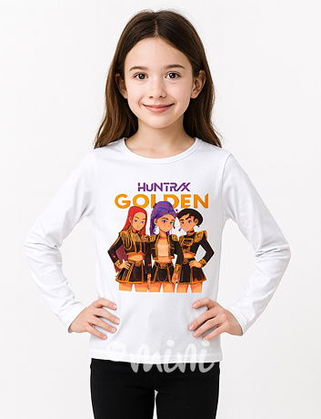 Demon Hunters longsleeve triko GOLDEN bílé