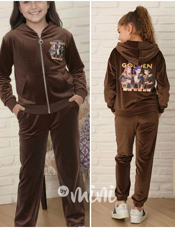 Demon Hunters soft velur souprava Golden hnědá