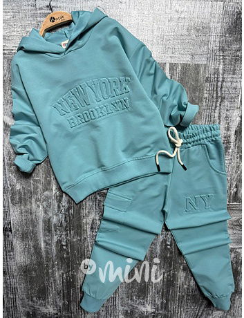 New York tepláková souprava ice tyrkys