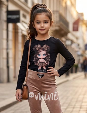 Černá žebrovaná blůzka GIRL