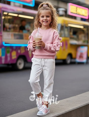 Mašličkové kalhoty bílé