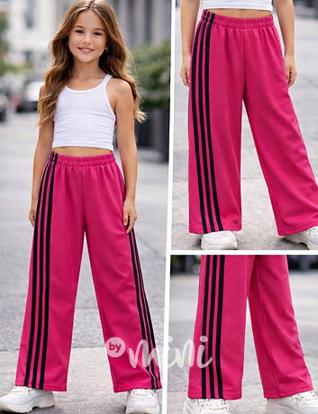 Sporty tepláky s pruhy AMARANT