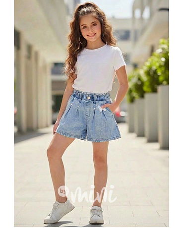 Stretch denim kraťasy Butterfly