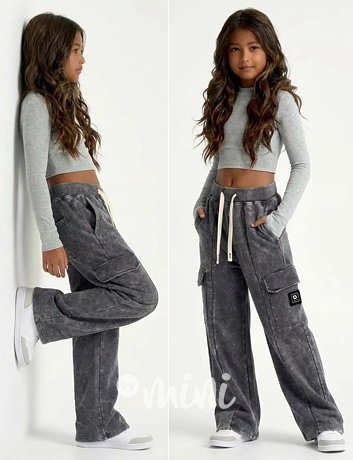 Acid wash dark cargo tepláky