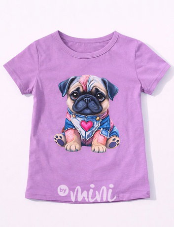 Buldoček triko fialové