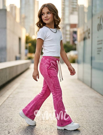 Acid wash pink zvonáče s kamínky