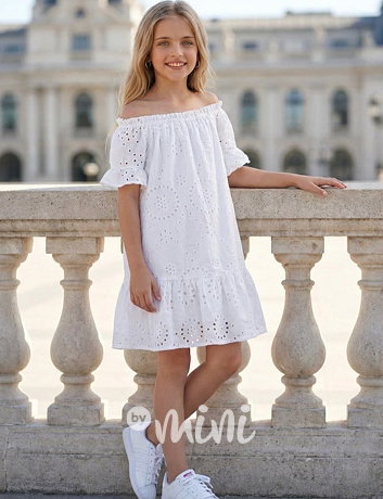 Letní madeira šaty bílé