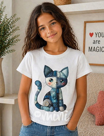 Kočička triko bílé