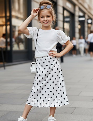 Satin midi sukně white/black