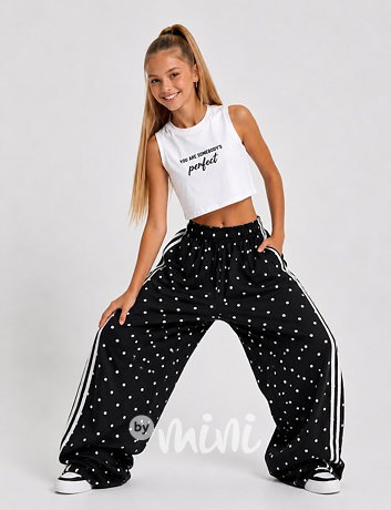 Puntíkaté premium lounge teen pants BLACK