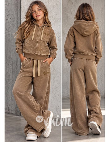 Soft cotton denim teenage souprava MOCHA