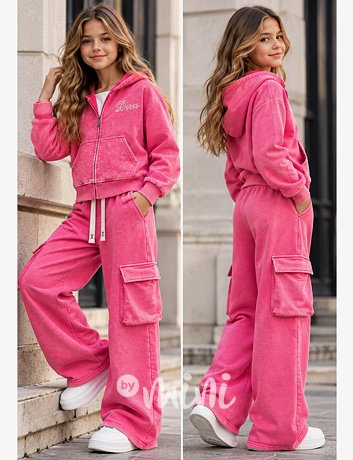 Soft cotton denim teenage souprava DIVA pink