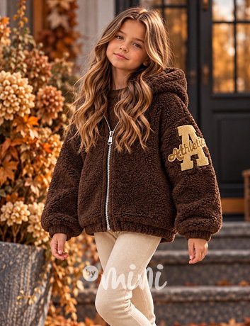 Teddy mikina college chocolate