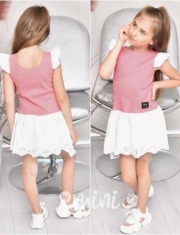 Pudder pink & White letní šaty *TOP*