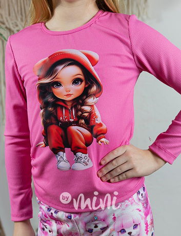 Hoodie girl blůzka růžová