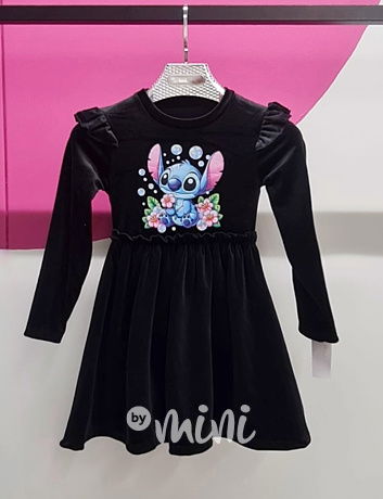 Lilo & Stitch soft velur šaty černé