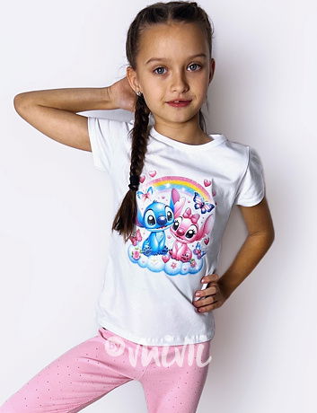 Lilo & Stitch triko rainbow white