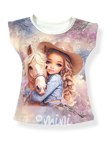 Žebrované triko cowgirl blond