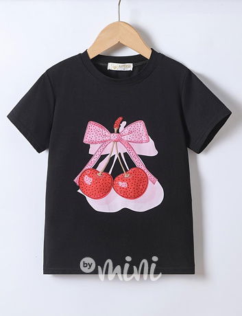 Cherry triko s kamínky černé
