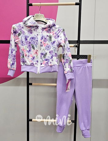 Soft velur souprava lila FLOWER
