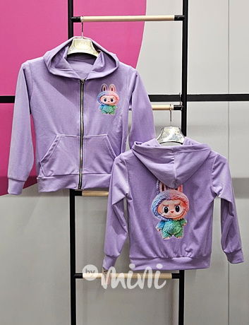 Labubu soft velur mikina COLORS fialová