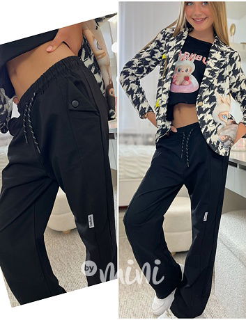 FASHION maxi volné lounge tepláky černé