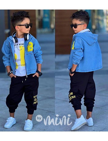 3-dílný denim komplet blue